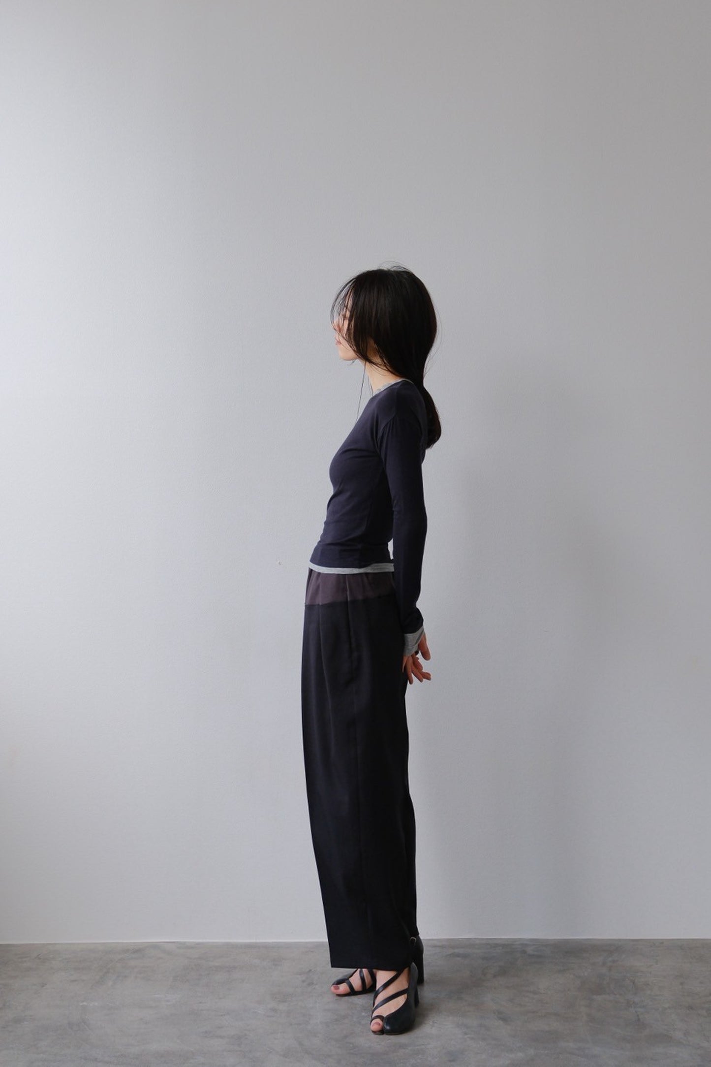 Bicolor curve pants (2color)