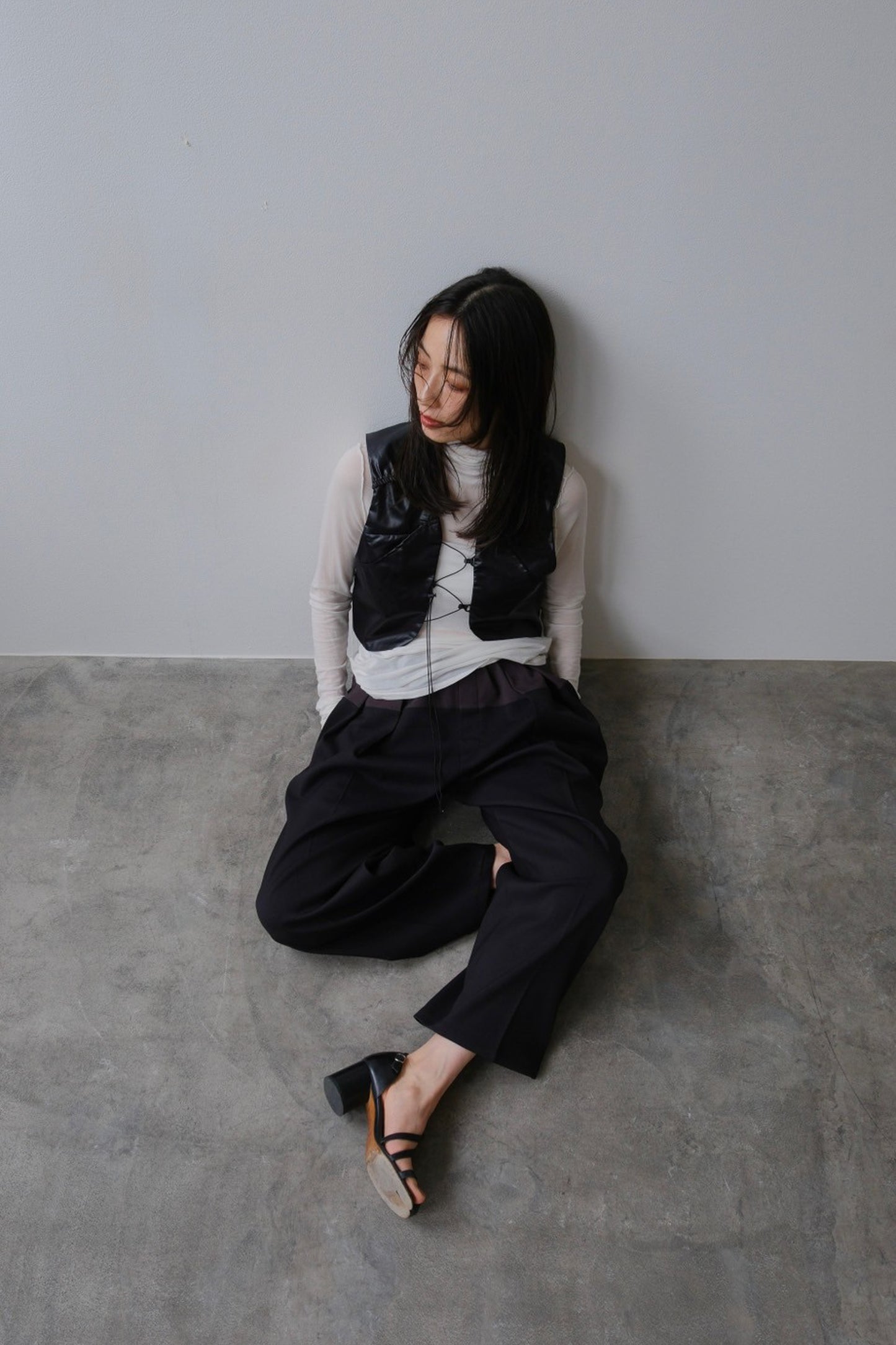 Bicolor curve pants (2color)