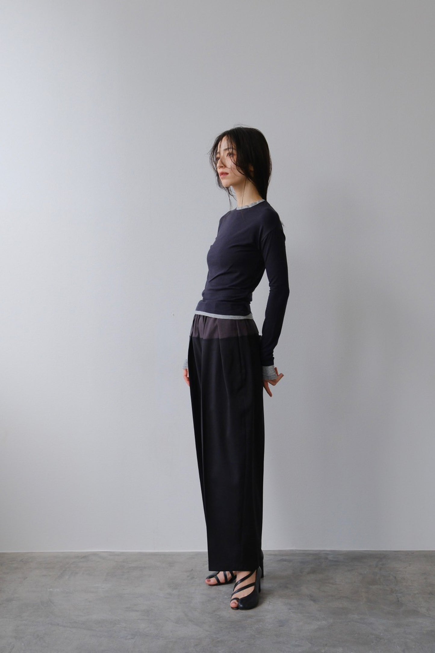 Bicolor curve pants (2color)