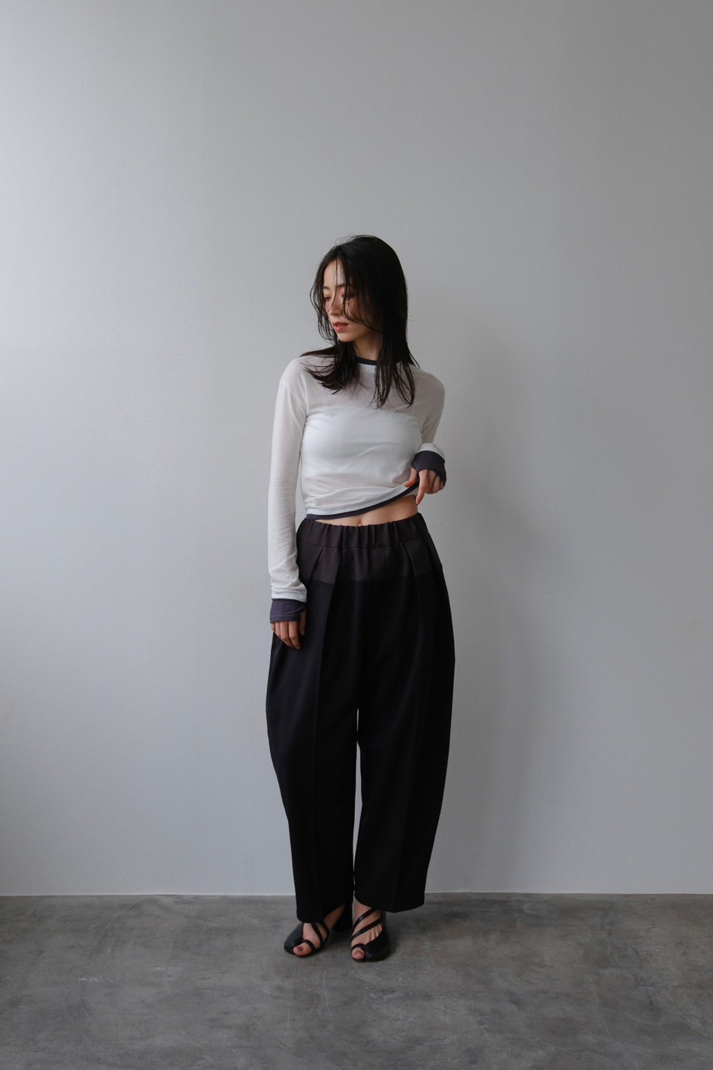 Bicolor curve pants (2color)