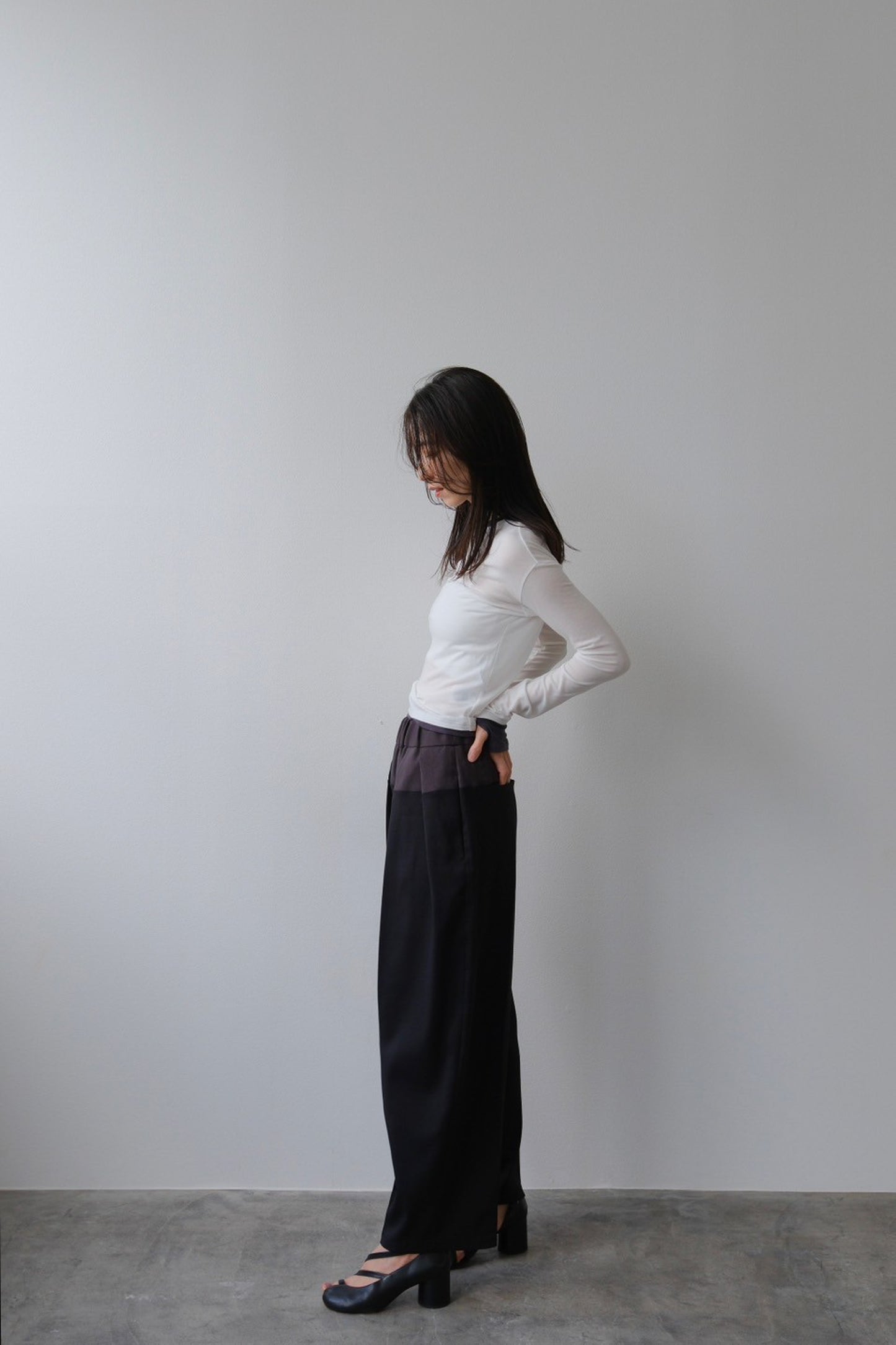 Bicolor curve pants (2color)