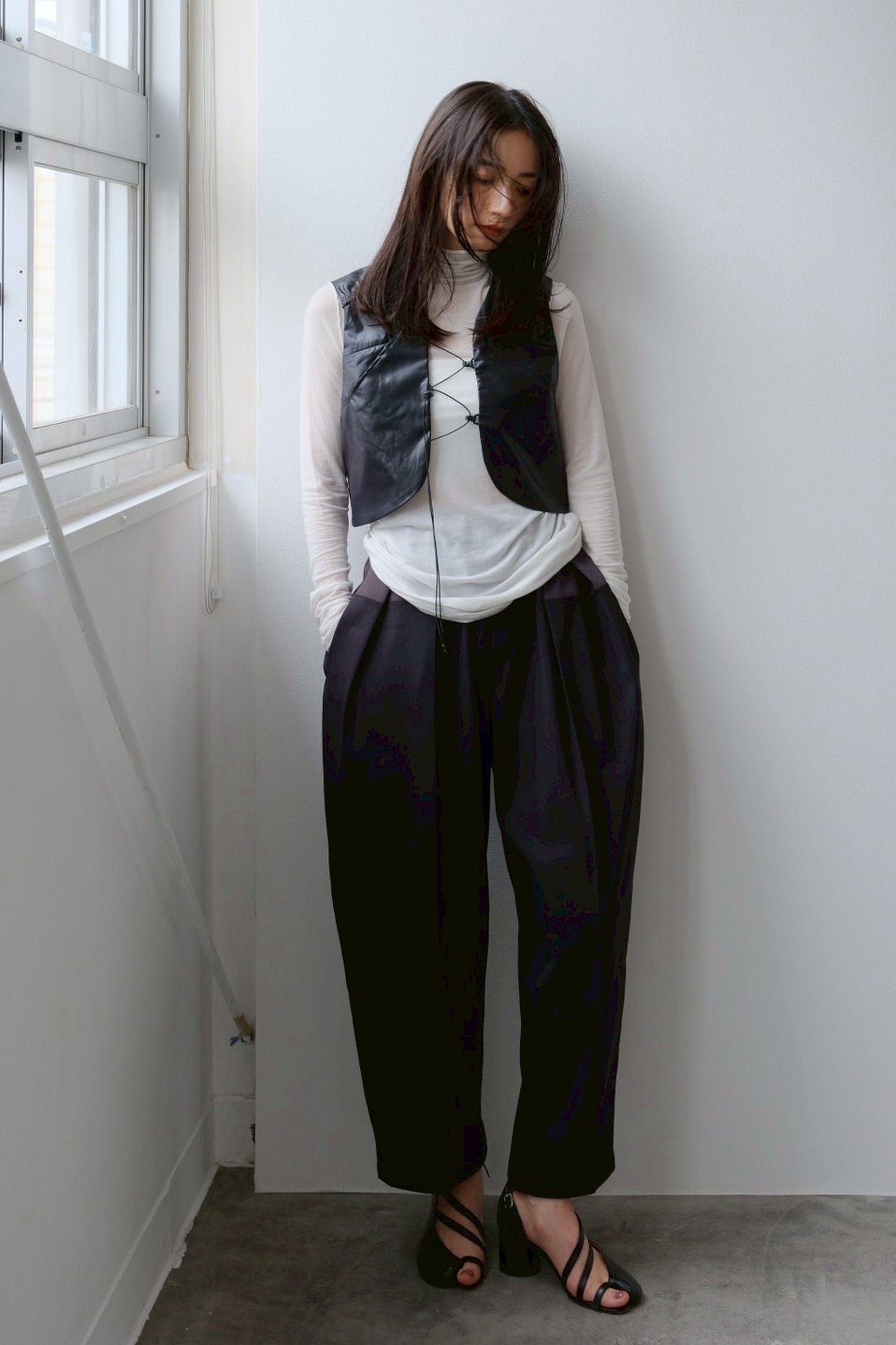 Bicolor curve pants (2color)