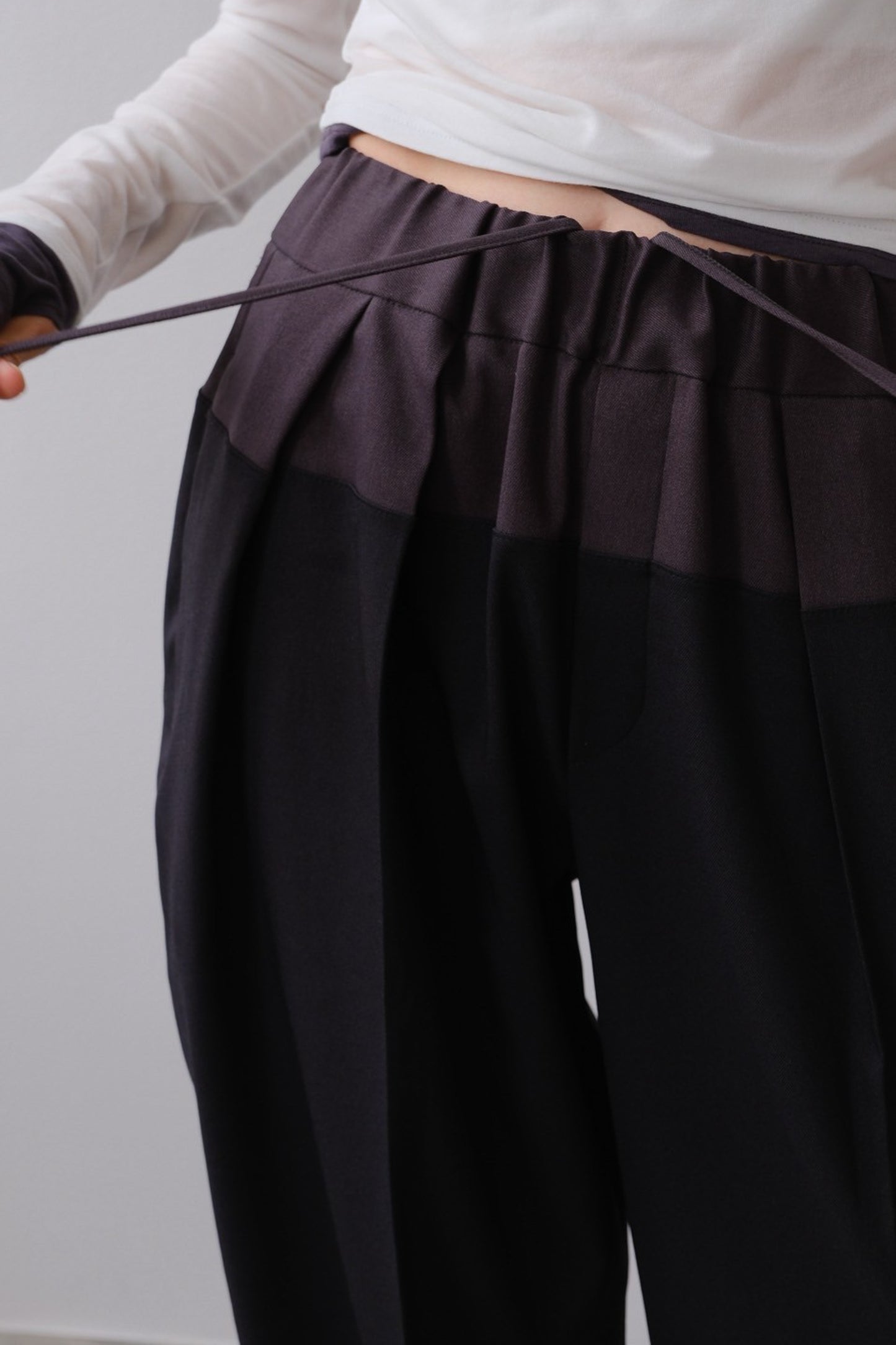 Bicolor curve pants (2color)