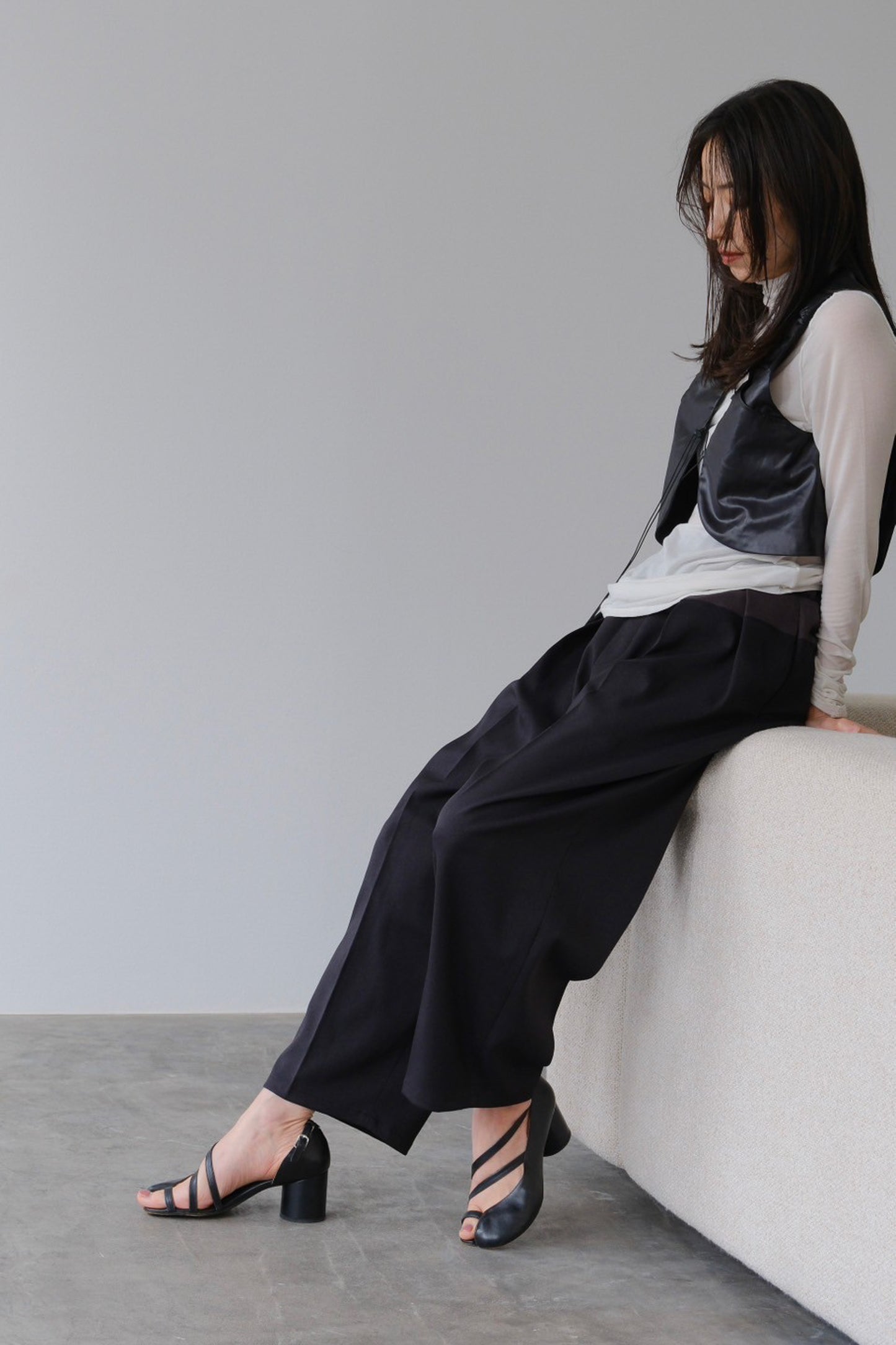 Bicolor curve pants (2color)