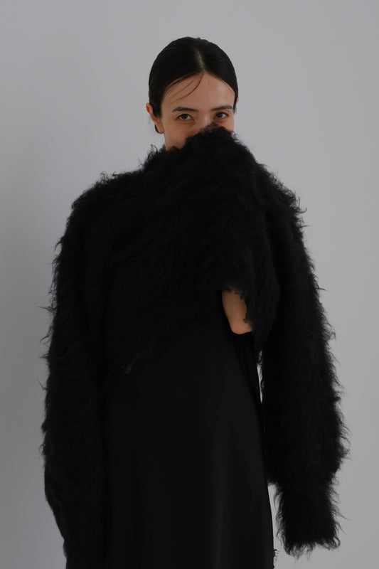 Re:order Shaggy knit tops (black)