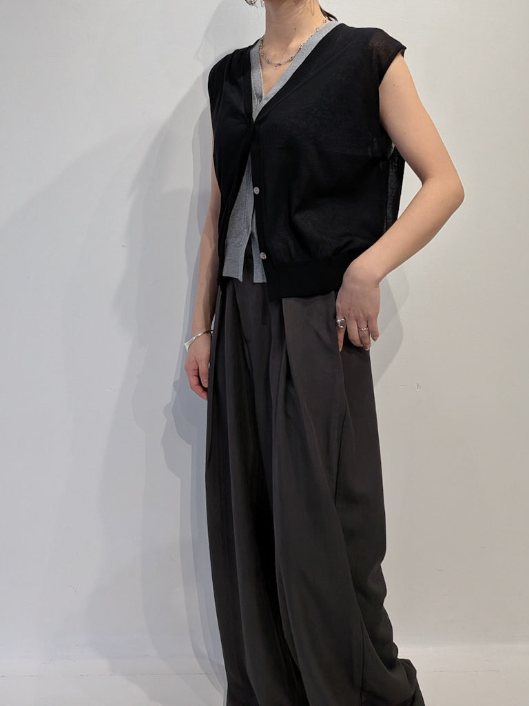 sheer layerd vest (2colors)