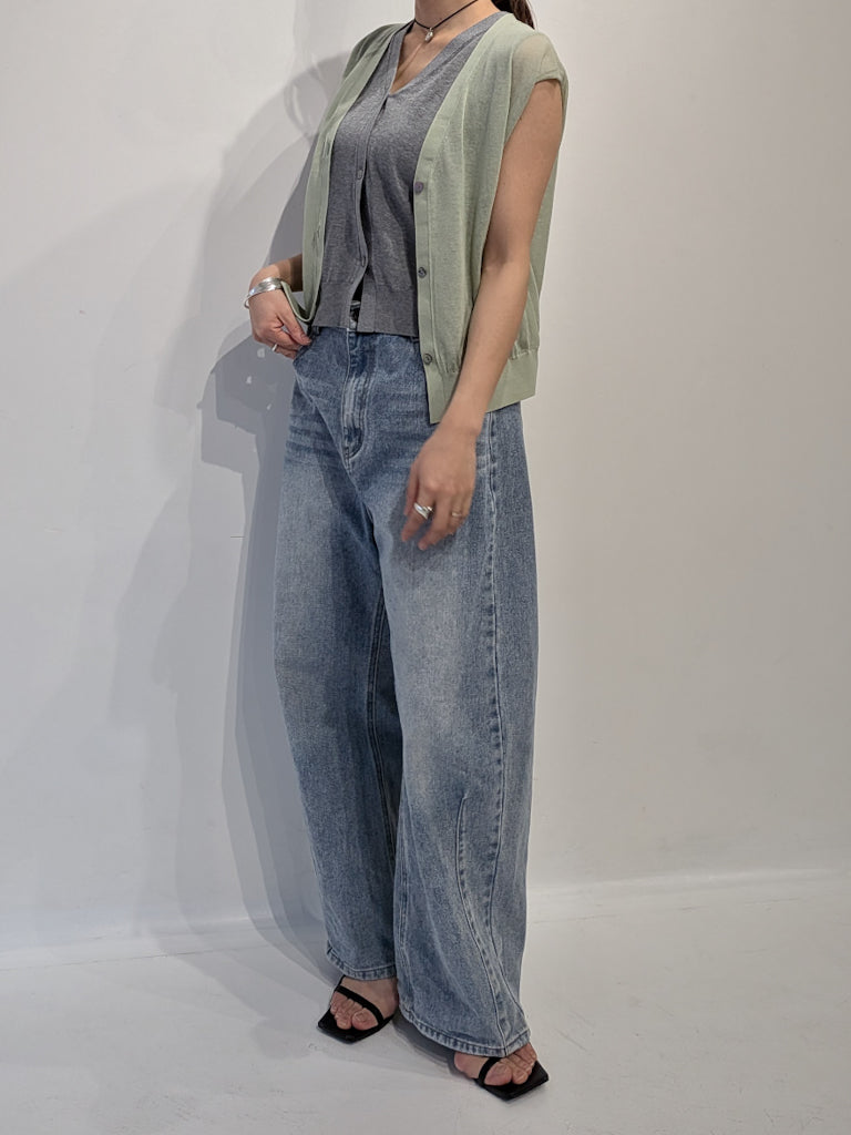 sheer layerd vest (2colors)