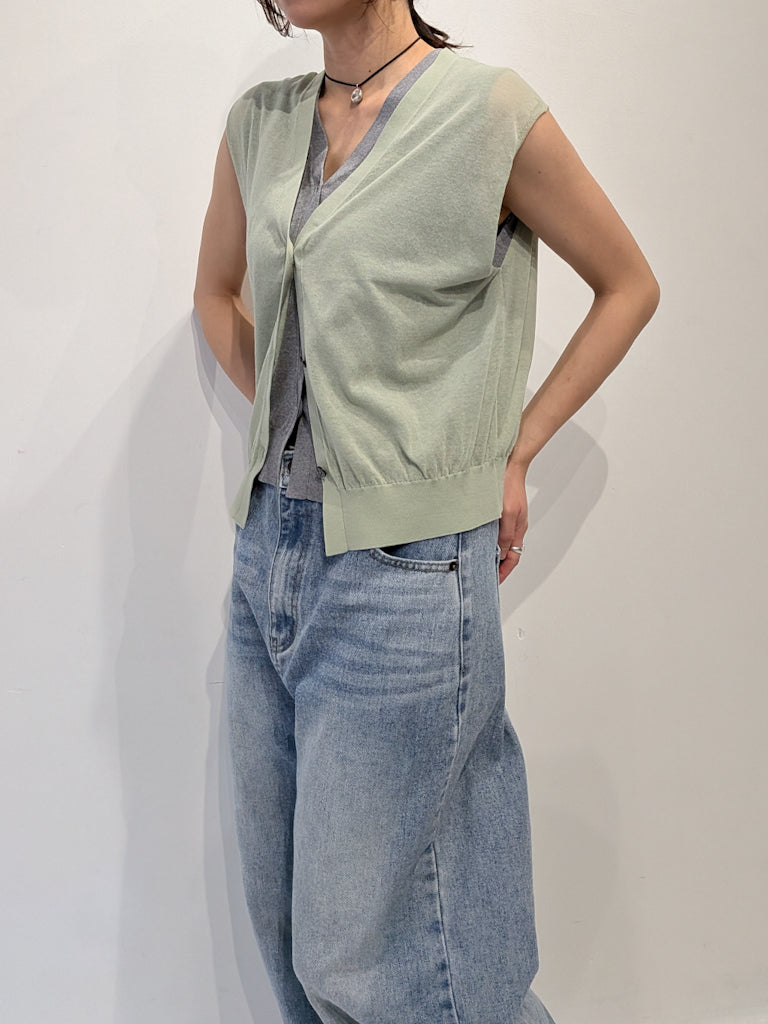 sheer layerd vest (2colors)