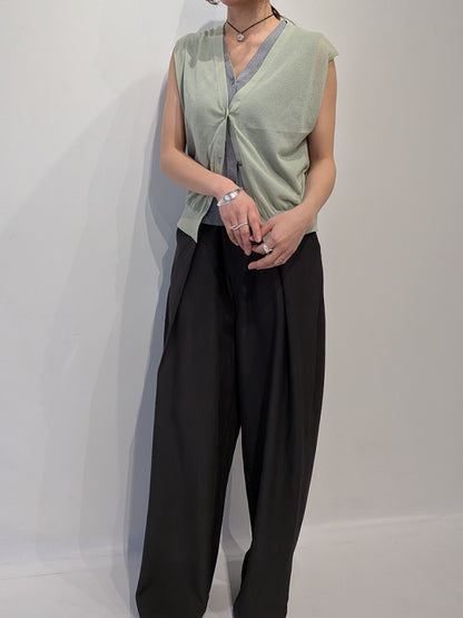sheer layerd vest (2colors)