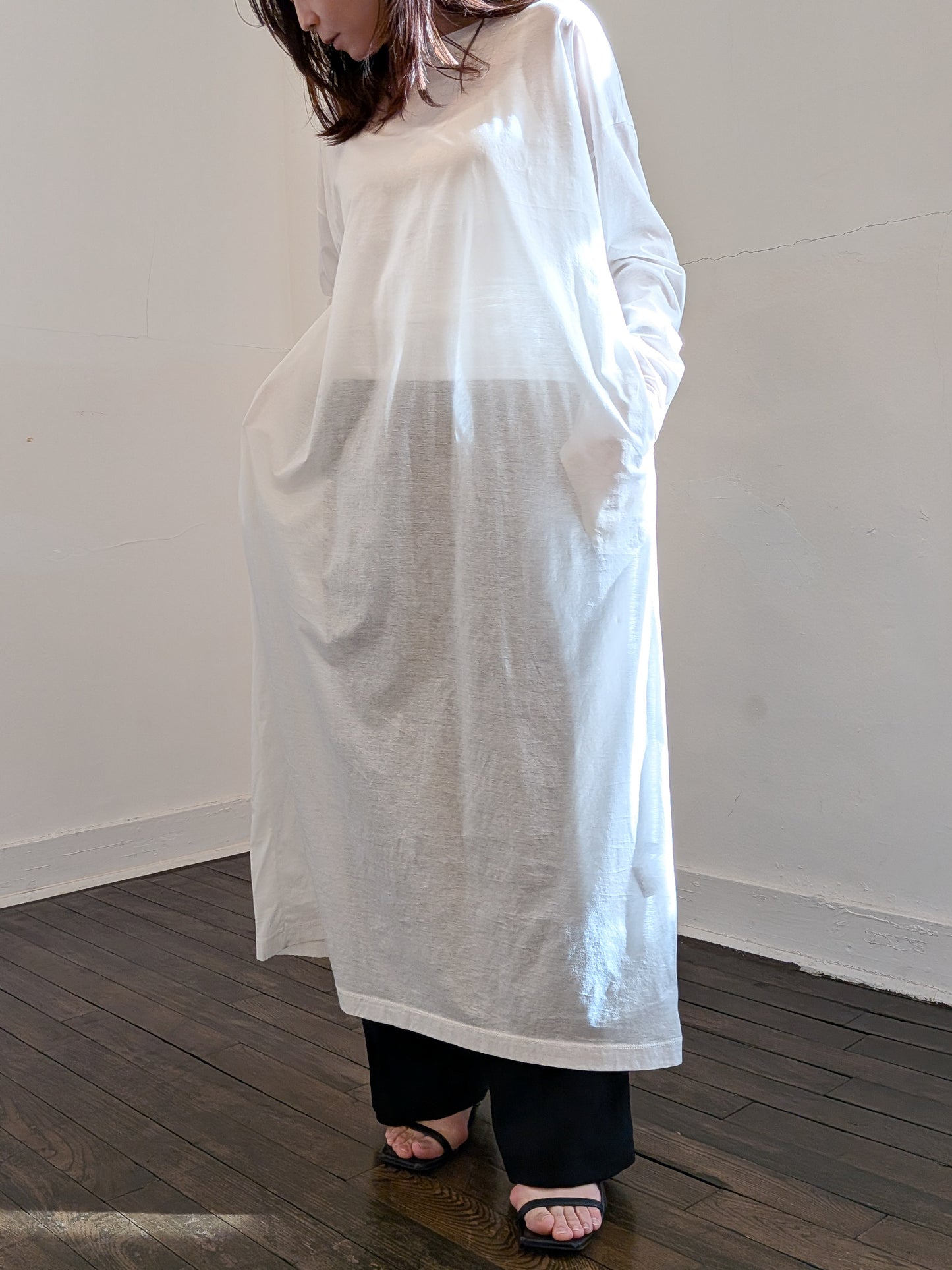 sheer long dress (3colors)