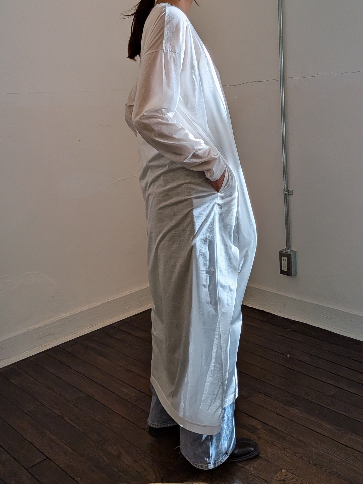 sheer long dress (3colors)