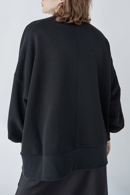 edge neck sweater (-black-)