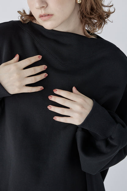 edge neck sweater (-black-)