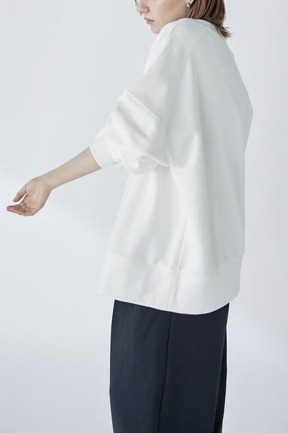 edge neck sweater (-white-)