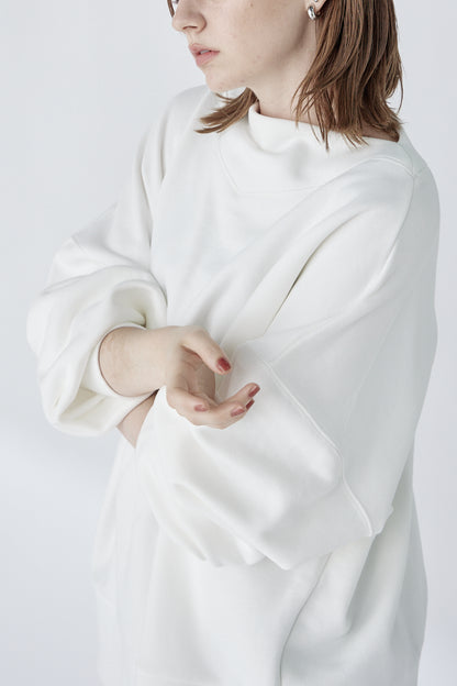 edge neck sweater (-white-)