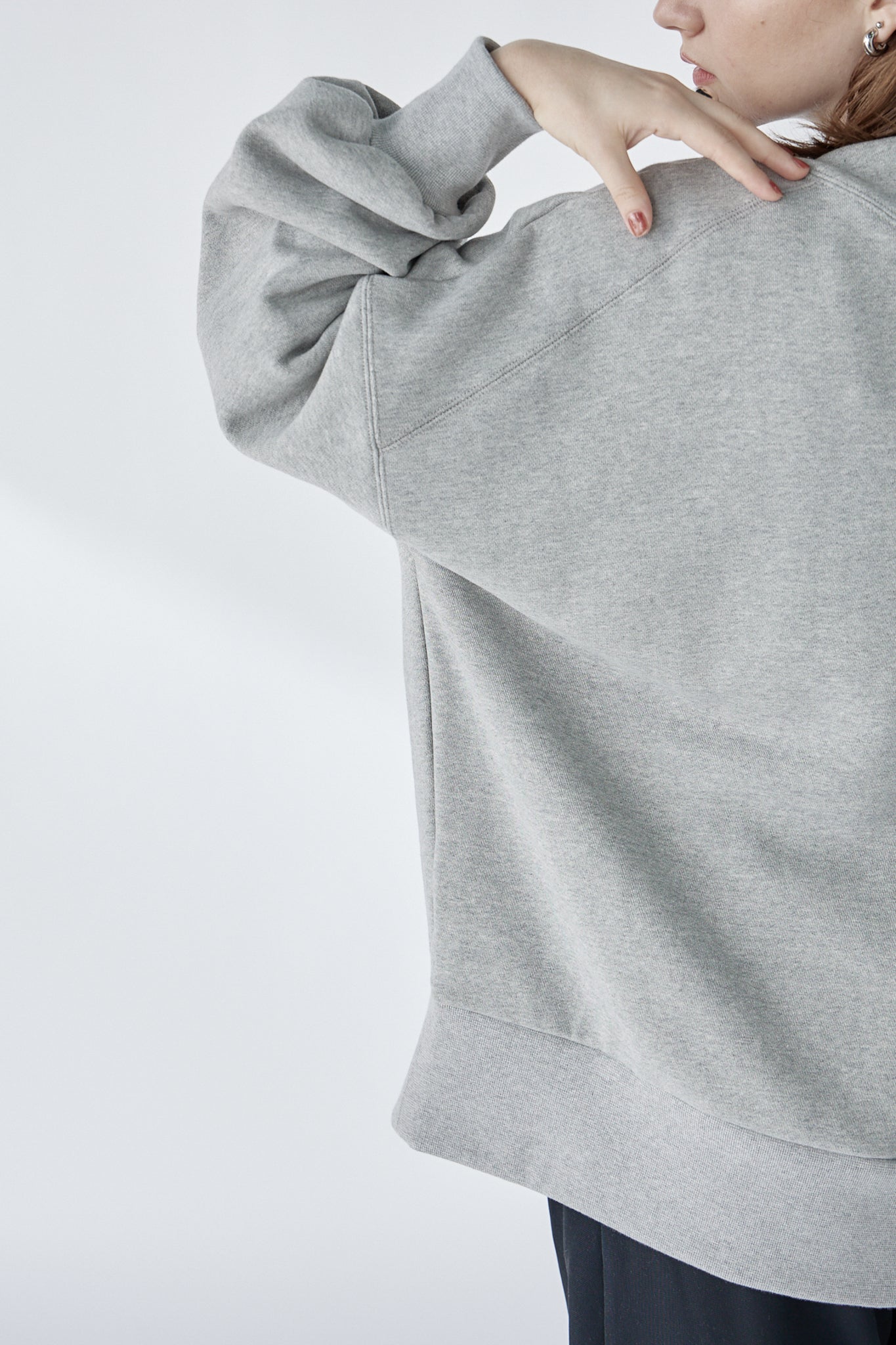 edge neck sweater (-grey-)