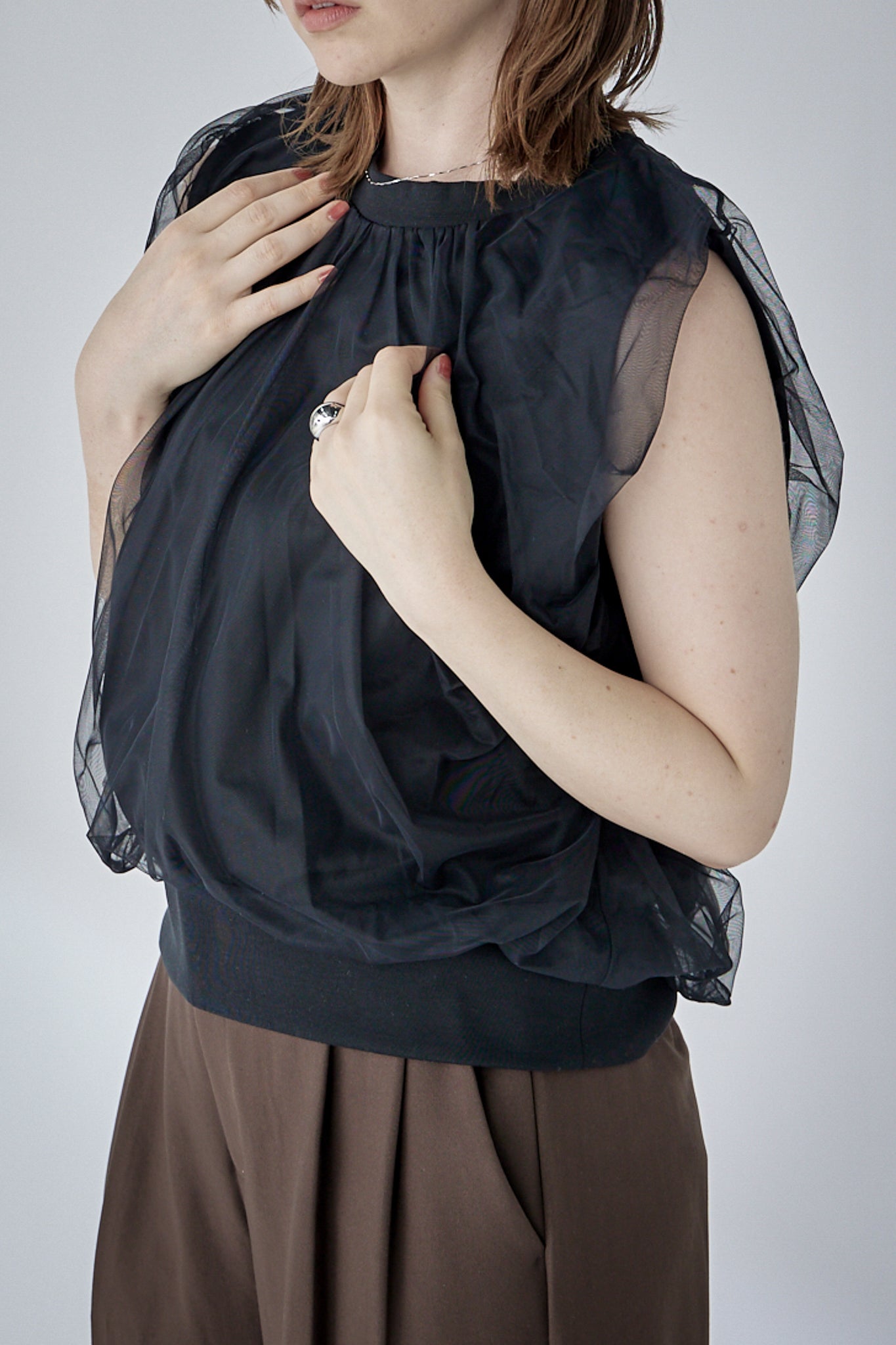 chulle gather tops -black-