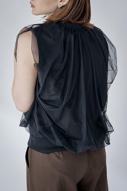 chulle gather tops -black-