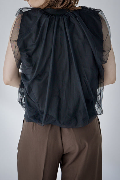 chulle gather tops -black-