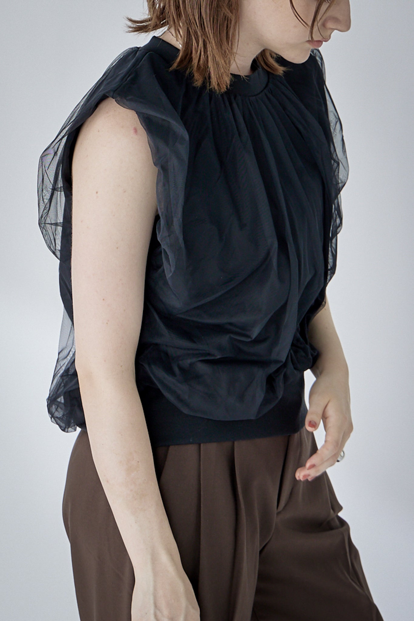 chulle gather tops -black-