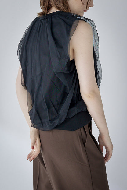 chulle gather tops -black-