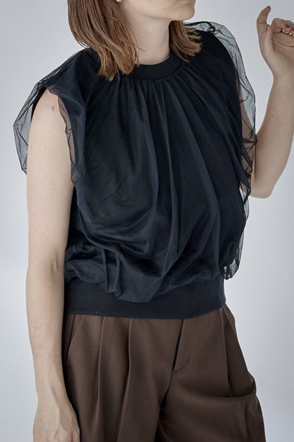 chulle gather tops -black-