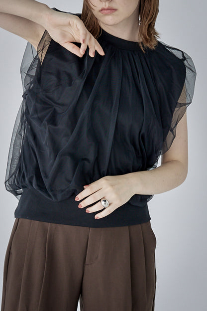 chulle gather tops -black-