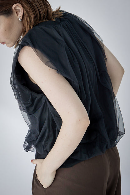 chulle gather tops -black-