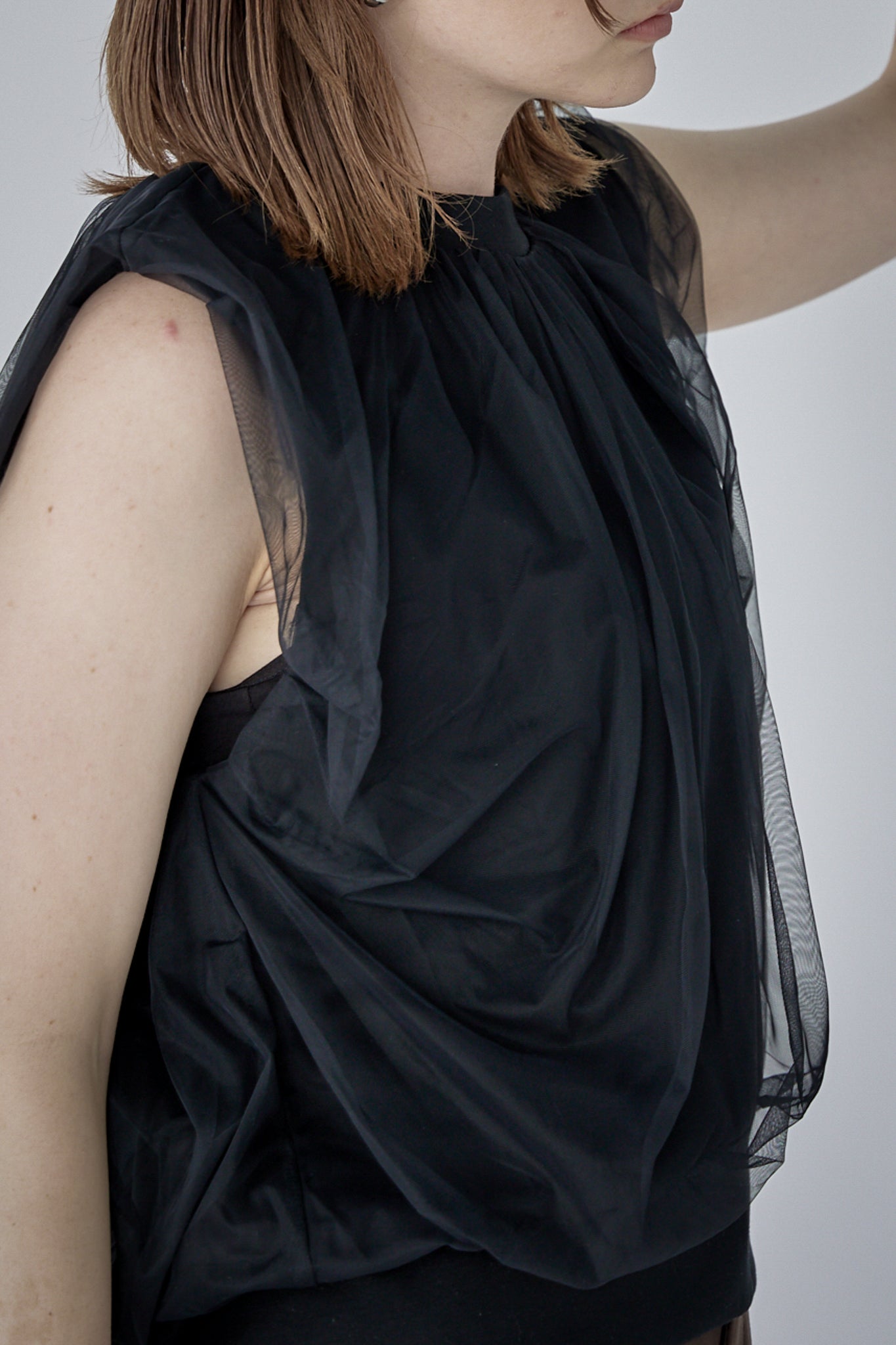 chulle gather tops -black-